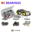 Representative image of an RCScrewZ metal-shielded bearing kit for HPI Ken Block WR8 Flux 1/8 Electric 4WD Rally Car (109313); exact bearing sizes and quantities vary by RC model.