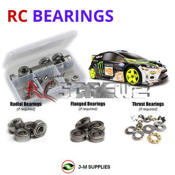 Representative image of an RCScrewZ metal-shielded bearing kit for HPI Ken Block WR8 Flux 1/8 Electric 4WD Rally Car (109313); exact bearing sizes and quantities vary by RC model.