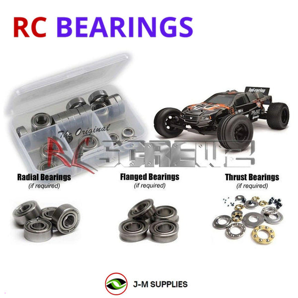 Representative image of an RCScrewZ metal-shielded bearing kit for HPI E-Firestorm 10T Flux 1/10 Electric 2WD Stadium Truck (105878); exact bearing sizes and quantities vary by RC model.