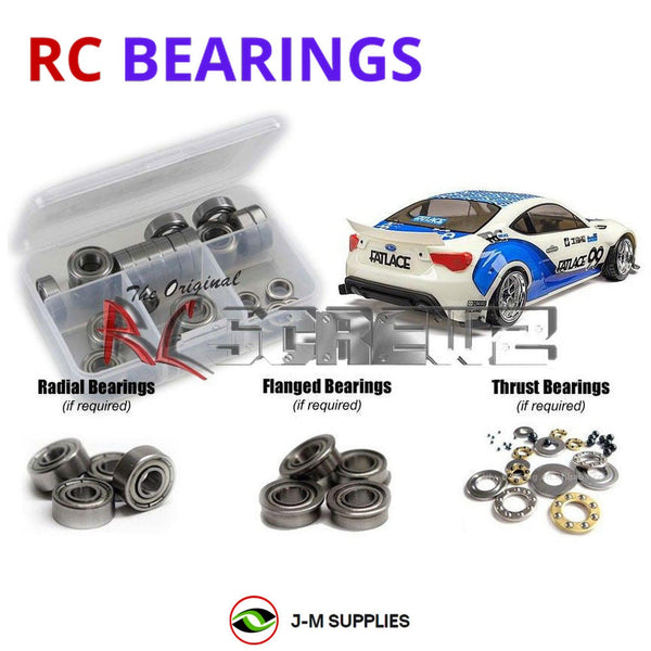 Representative image of an RCScrewZ metal-shielded bearing kit for HPI RS4 Sport 3 Drift BRZ 1/10 Electric 4WD Drift Car (114356); exact bearing sizes and quantities vary by RC model.
