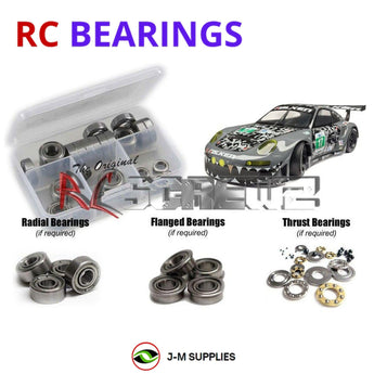 Representative image of an RCScrewZ metal-shielded bearing kit for HPI RS4 Sport 3 Flux Porsche 911 GT3 RSR 1/10 Elec 4WD (114350); exact bearing sizes and quantities vary by RC model.