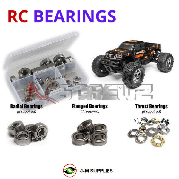 Representative image of an RCScrewZ metal-shielded bearing kit for HPI Savage XL Flux 1/8 Electric 4WD Monster Truck (112609); exact bearing sizes and quantities vary by RC model.