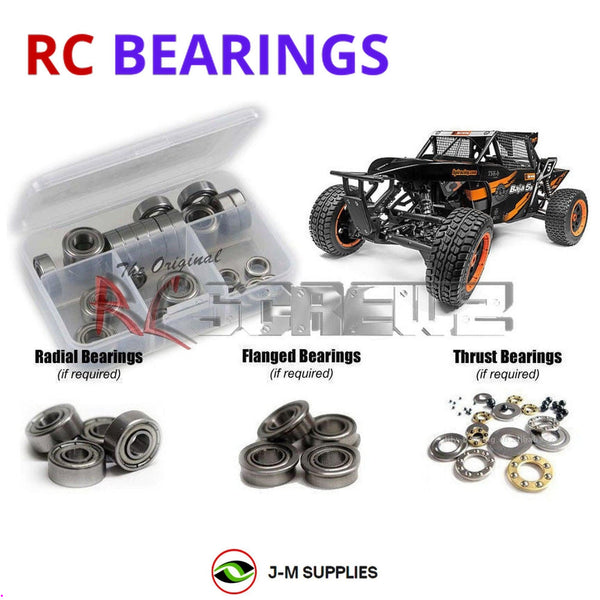 Representative image of an RCScrewZ metal-shielded bearing kit for HPI Baja 5B TSK-B Class 1 1/5 Gas 2WD Buggy (115485); exact bearing sizes and quantities vary by RC model.