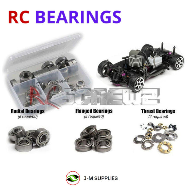 Representative image of an RCScrewZ metal-shielded bearing kit for HPI Nitro RS4 3 Evo+ NSX 1/10 Nitro 4WD Touring (10055); exact bearing sizes and quantities vary by RC model.