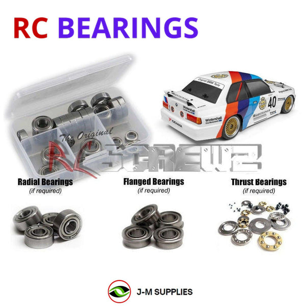 Representative image of an RCScrewZ metal-shielded bearing kit for HPI RS4 Sport 3 Warsteiner BMW M3 E30 1/10 Electric 4WD (120103); exact bearing sizes and quantities vary by RC model.