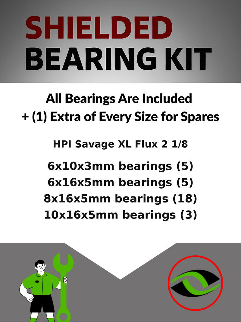 Upgrade Your RC Car with Metal Shielded Bearings for HPI Savage XL Flux 2 1/8 | hpi105b - High Performance Upgrade | Durable & Reliable - by J-M SUPPLIES