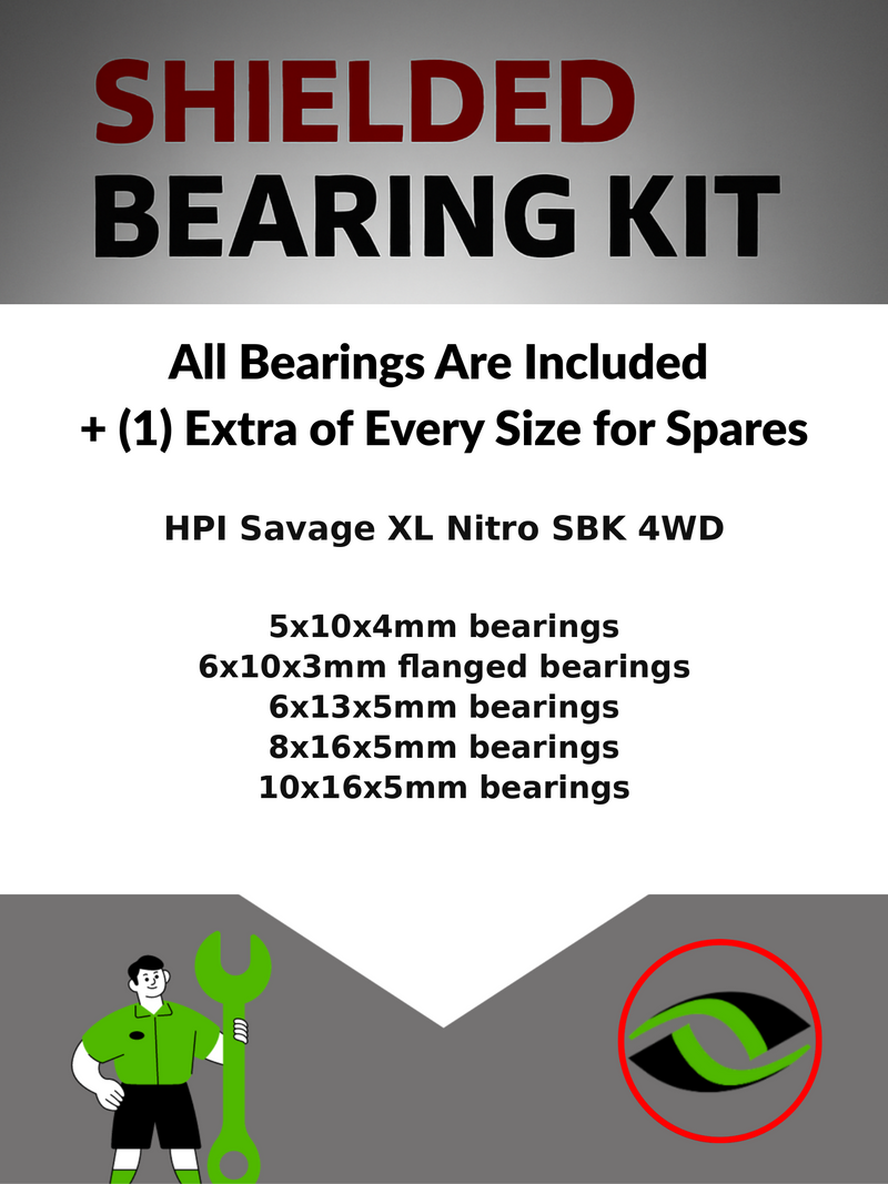 Upgrade Your RC Car with Metal Shielded Bearings for HPI Savage XL Nitro SBK 4WD | hpi109b - High Performance Upgrade | Durable & Reliable - by J-M SUPPLIES