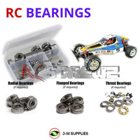 Representative image of an RCScrewZ metal-shielded bearing kit for Kyosho Optima 1/10 Electric 4WD Buggy (3032); exact bearing sizes and quantities vary by RC model.