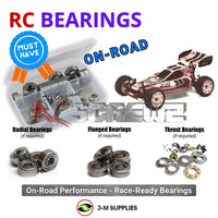 Representative image of an RCScrewZ metal-shielded bearing kit for Kyosho Turbo Optima Mid 1/10 Electric 4WD Buggy (3136); exact bearing sizes and quantities vary by RC model.