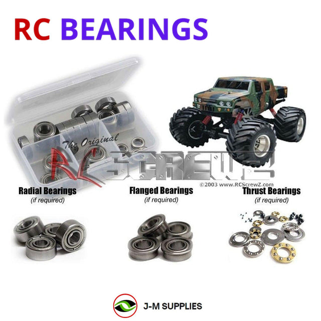 RCScrewZ Metal Shielded Bearing Kit kyo018b for Kyosho Mad Armour 1/8 Nitro 4WD Monster Truck (31224) | SET