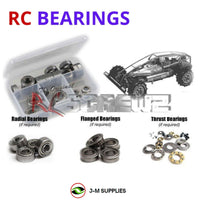 Representative image of an RCScrewZ metal-shielded bearing kit for Kyosho Vanning/Presto Integra 1/8 Nitro 4WD Buggy (3058, 3059); exact bearing sizes and quantities vary by RC model.