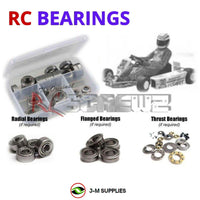 Representative image of an RCScrewZ metal-shielded bearing kit for Kyosho Racing Cart 10 Vintage Nitro Racing Kart (4795200); exact bearing sizes and quantities vary by RC model.