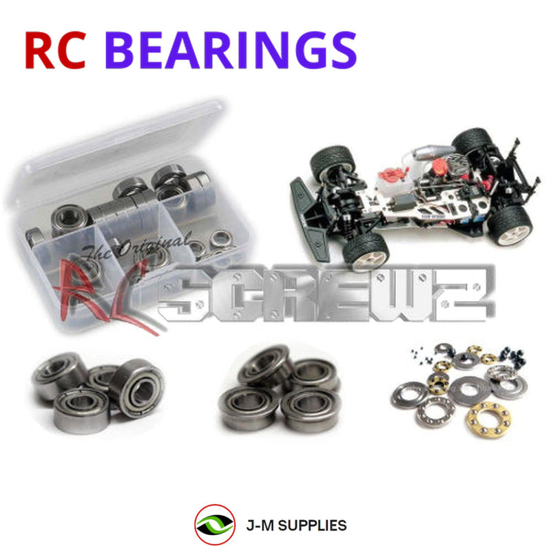 Representative image of an RCScrewZ metal-shielded bearing kit for Kyosho SuperTen Competition III 1/10 Nitro 4WD Car (31824); exact bearing sizes and quantities vary by RC model.