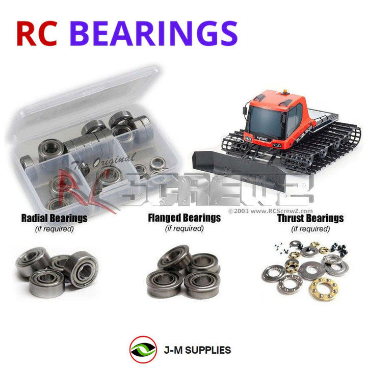 Representative image of an RCScrewZ metal-shielded bearing kit for Kyosho Blizzard EV 1/12 Electric Tracked Snow Cat (30981); exact bearing sizes and quantities vary by RC model.