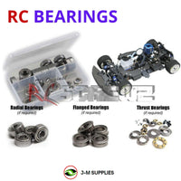 Representative image of an RCScrewZ metal-shielded bearing kit for Kyosho FW-05R/S 1/10 Nitro 4WD Touring Car (31581); exact bearing sizes and quantities vary by RC model.