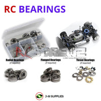 Representative image of an RCScrewZ metal-shielded bearing kit for Kyosho V-One RRR 1/10 Nitro 4WD Touring Car (31256); exact bearing sizes and quantities vary by RC model.
