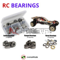 Representative image of an RCScrewZ metal-shielded bearing kit for Kyosho Ultima 1/10 Electric 2WD Buggy (3115); exact bearing sizes and quantities vary by RC model.