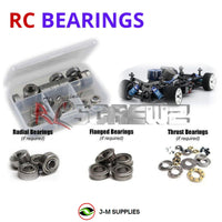 Representative image of an RCScrewZ metal-shielded bearing kit for Kyosho V-One RRR Evo2 1/10 Nitro 4WD Car (31262); exact bearing sizes and quantities vary by RC model.