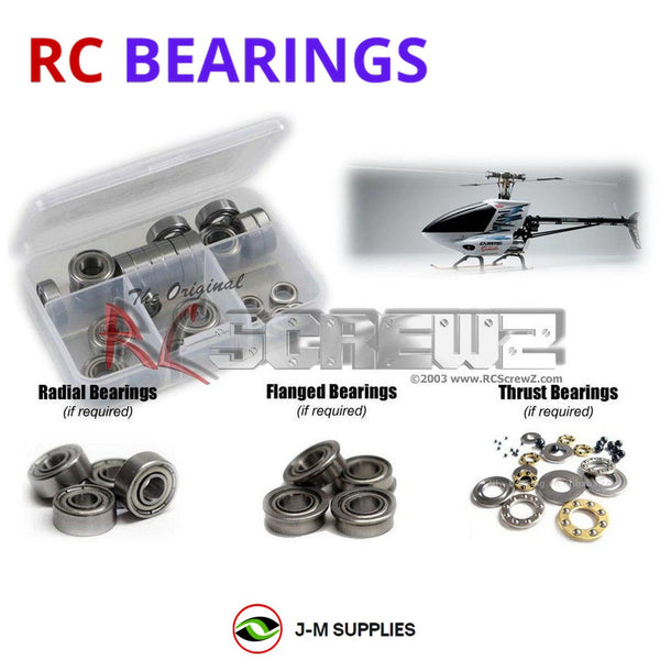 J-M SUPPLIES - RCScrewZ Metal Shielded Bearing Kit kyo121b for Kyosho Cailber 90 #21990 Helicopter RC | SET - 