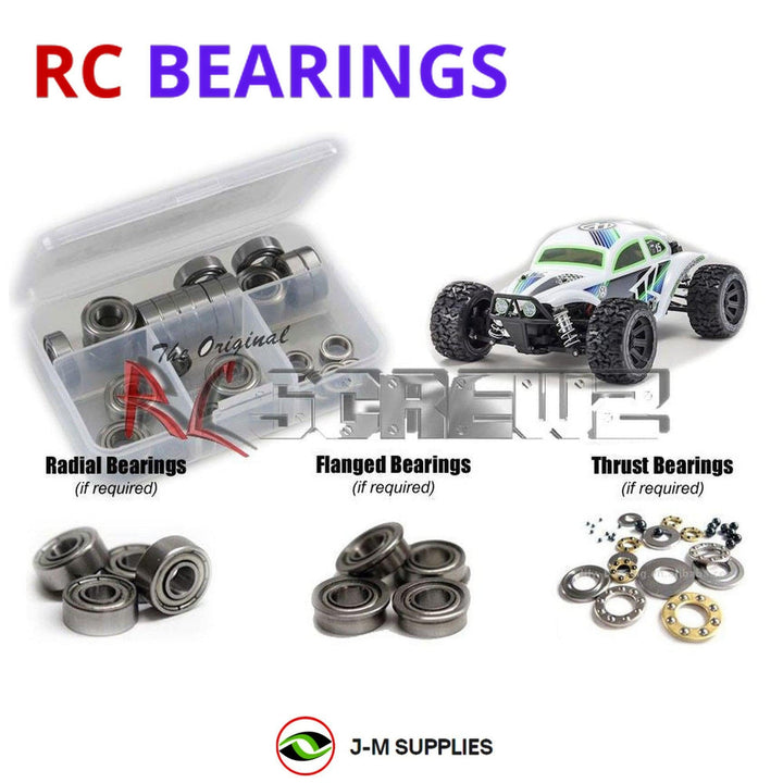 Representative image of an RCScrewZ metal-shielded bearing kit for Kyosho Mad Bug VE 1/10 Electric 4WD Buggy (30994); exact bearing sizes and quantities vary by RC model.