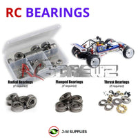 Representative image of an RCScrewZ metal-shielded bearing kit for Kyosho Turbo Scorpion 1/10 Electric 2WD Buggy (30616B); exact bearing sizes and quantities vary by RC model.