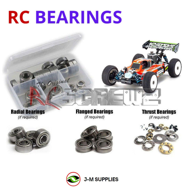 RCScrewZ Metal Shielded Bearing Kit kyo196b for Kyosho Inferno MP9 TKI4 V2 Readyset 1/8 Nitro GP 4WD Off-Road Buggy (33021) | SET