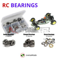 Representative image of an RCScrewZ metal-shielded bearing kit for Kyosho Rampage GP-10 1/10 Nitro 2WD Buggy (3072); exact bearing sizes and quantities vary by RC model.