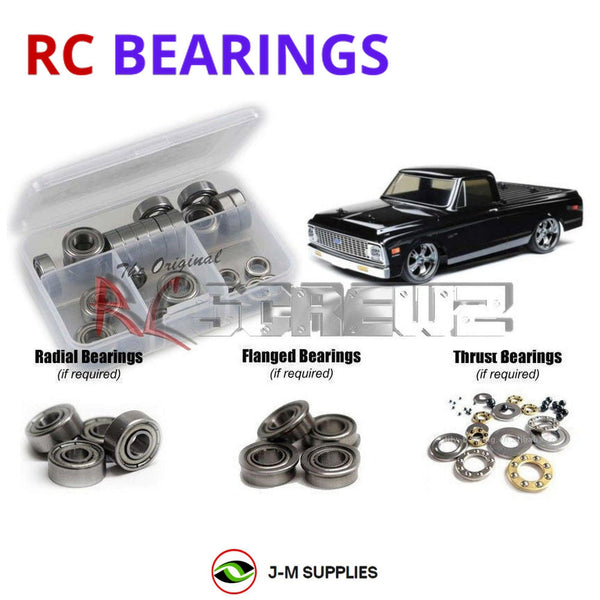J-M SUPPLIES RC Parts Store - RCScrewZ Metal Shielded Bearing Kit los007b for Losi V100 1972 Chevy C10 Pickup 1/10 Electric AWD On-Road Truck (LOS03034, LOS03034T1, LOS03034T2) | PRO