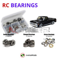 Representative image of an RCScrewZ metal-shielded bearing kit for Losi V100 Chevy C10 1/10 Electric AWD Truck (LOS03034); exact bearing sizes and quantities vary by RC model.