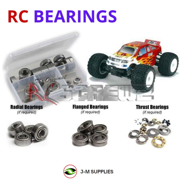 J-M SUPPLIES RC Parts Store - RCScrewZ Metal Shielded Bearing Kit los022b for Team Losi LST2 1/8 Nitro 4WD Monster Truck (LOSB0015, B-0015) | PRO