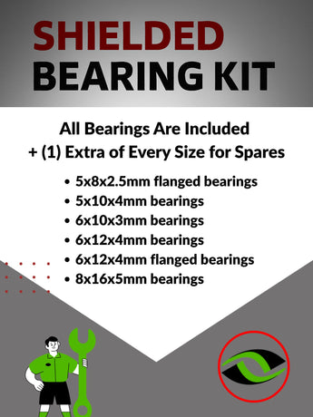 J-M SUPPLIES RC Parts Store - RCScrewZ Metal Shielded Bearing Kit los022b for Team Losi LST2 1/8 Nitro 4WD Monster Truck (LOSB0015, B-0015) | SET