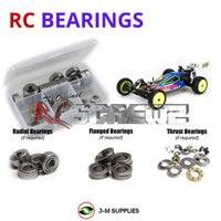 Representative image of an RCScrewZ metal-shielded bearing kit for Losi TLR 22 2.0 Race Kit 1/10 Electric 2WD Buggy (TLR03002); exact bearing sizes and quantities vary by RC model.
