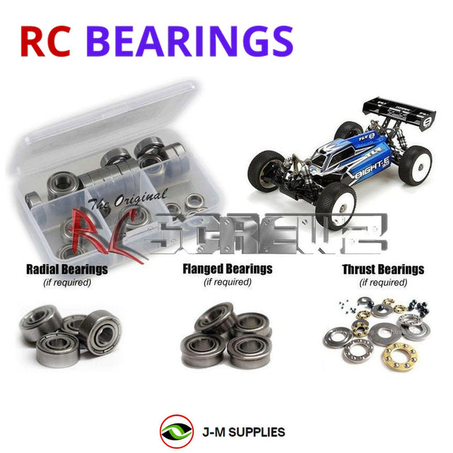 RCScrewZ Metal Shielded Bearing Kit los074b for Team Losi Racing 8IGHT-E 3.0 Race Kit 1/8 Electric 4WD Off-Road Buggy (TLR04002) | SET