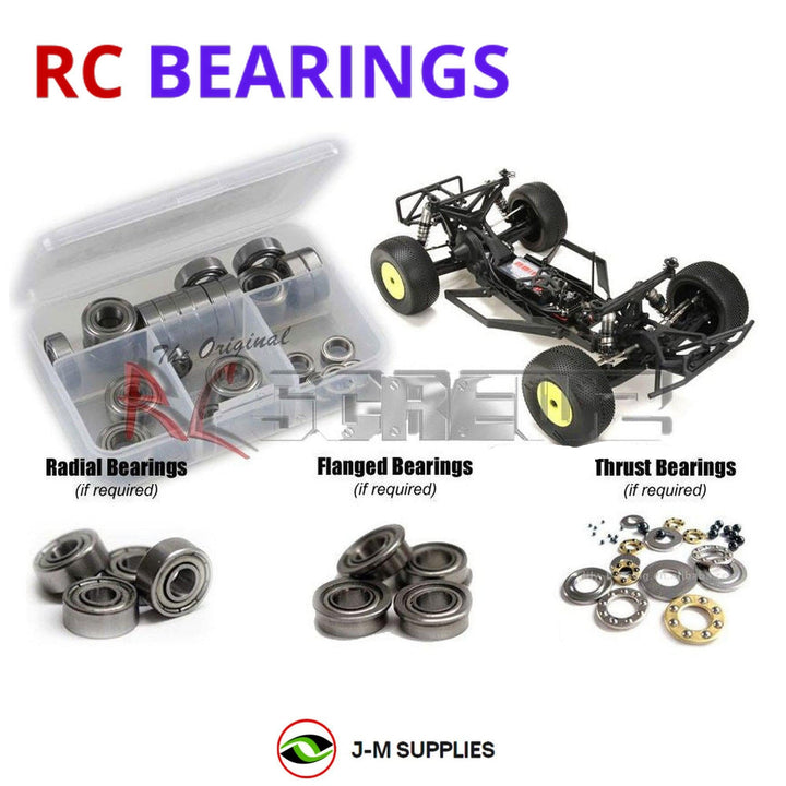 Representative image of an RCScrewZ metal-shielded bearing kit for Losi TLR 22SCT 2.0 1/10 Electric 2WD SCT (TLR03003); exact bearing sizes and quantities vary by RC model.