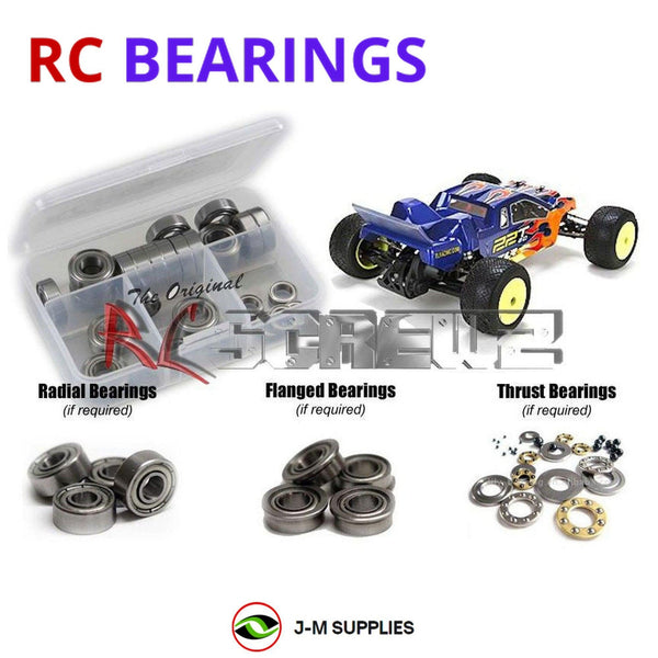J-M SUPPLIES RC Parts Store - RCScrewZ Metal Shielded Bearing Kit los081b for Team Losi Racing 22T 2.0 Race Kit 1/10 Electric 2WD Stadium Truck (TLR03004) | SET