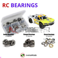 Representative image of an RCScrewZ metal-shielded bearing kit for Losi TLR TEN-SCTE 3.0 1/10 Electric 4WD SCT (TLR03008); exact bearing sizes and quantities vary by RC model.