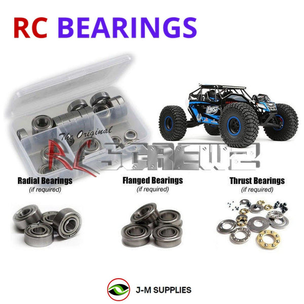 J-M SUPPLIES RC Parts Store - RCScrewZ Metal Shielded Bearing Kit los095b for Losi Rock Rey RTR Brushless with AVC 1/10 Electric 4WD Rock Racer (LOS03009T2, LOS03009T1, LOS03009) | SET