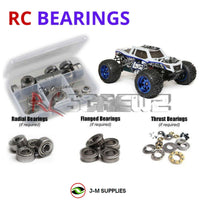 Representative image of an RCScrewZ metal-shielded bearing kit for Losi LST 3XL-E 1/8 Electric 4WD Monster Truck (LOS04015); exact bearing sizes and quantities vary by RC model.
