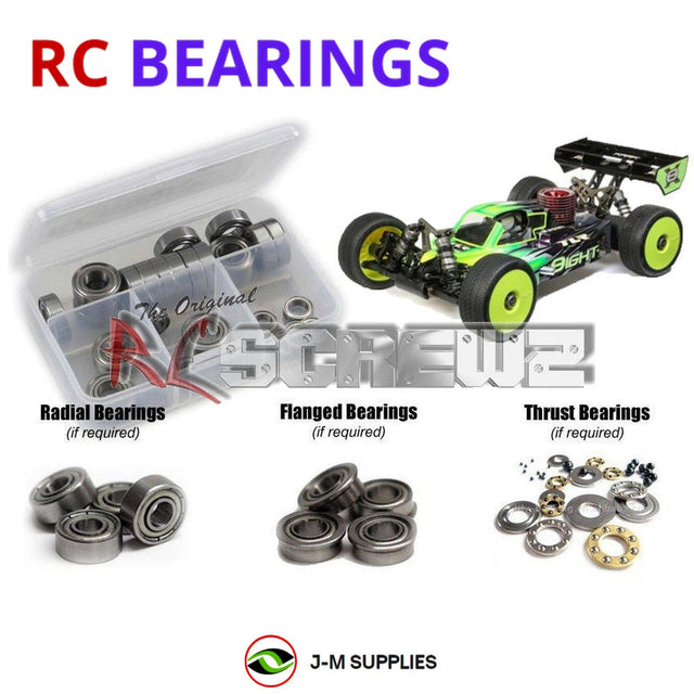 RCScrewZ Metal Shielded Bearing Kit los104b for Team Losi Racing 8IGHT-X Race Kit 1/8 Nitro 4WD Off-Road Buggy (TLR04007) | SET