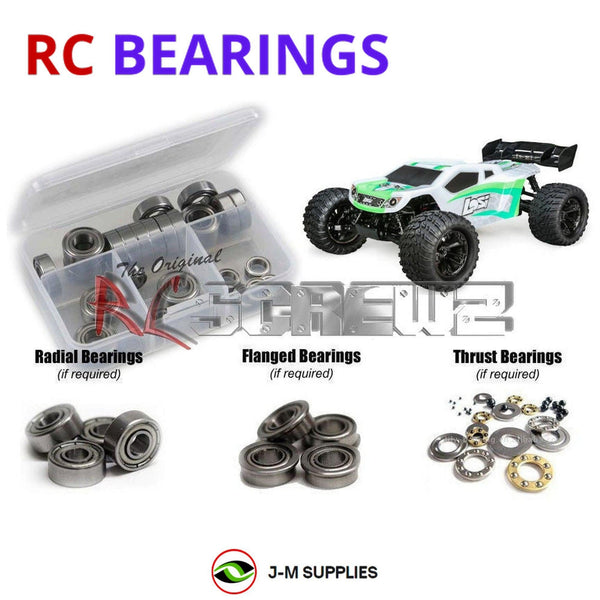Representative image of an RCScrewZ metal-shielded bearing kit for Losi TENACITY-T 1/10 Electric 4WD Truggy (LOS03011T); exact bearing sizes and quantities vary by RC model.
