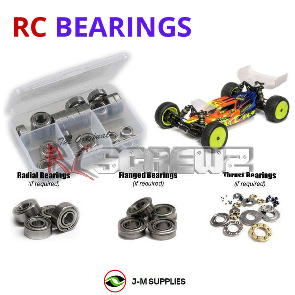 Representative image of an RCScrewZ metal-shielded bearing kit for Losi TLR 22 5.0 SR Spec Racer 1/10 2WD Buggy (TLR03018); exact bearing sizes and quantities vary by RC model.