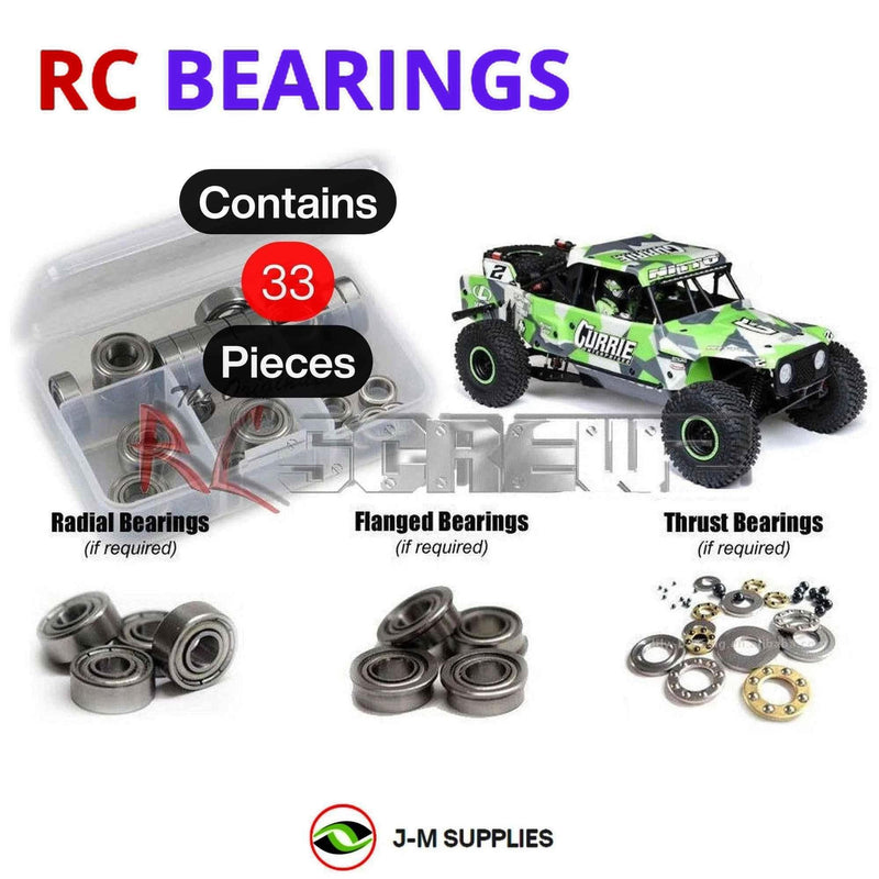 Representative image of an RCScrewZ metal-shielded bearing kit for Losi Hammer Rey U4 1/10 Electric 4WD Buggy (LOS03030); exact bearing sizes and quantities vary by RC model.