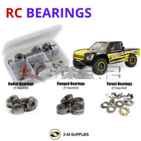 Representative image of an RCScrewZ metal-shielded bearing kit for Losi Tenacity TT Pro 1/10 Electric 4WD Truck (LOS03019); exact bearing sizes and quantities vary by RC model.