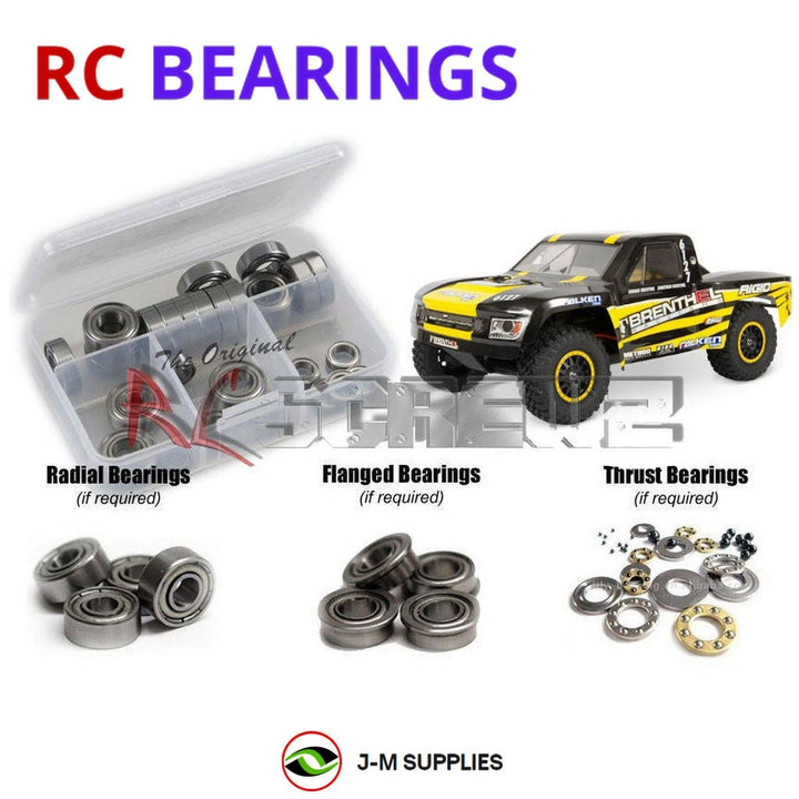 Representative image of an RCScrewZ metal-shielded bearing kit for Losi Tenacity TT Pro 1/10 Electric 4WD Truck (LOS03019); exact bearing sizes and quantities vary by RC model.