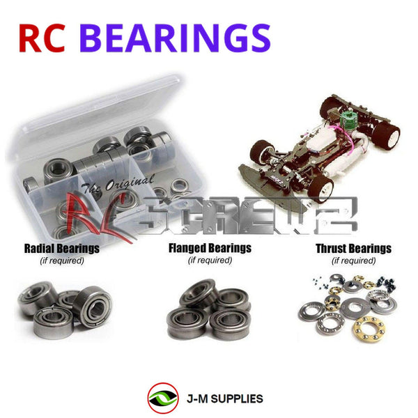 Representative image of an RCScrewZ metal-shielded bearing kit for Mugen Seiki MRX-2 1/8 Nitro On-Road; exact bearing sizes and quantities vary by RC model.