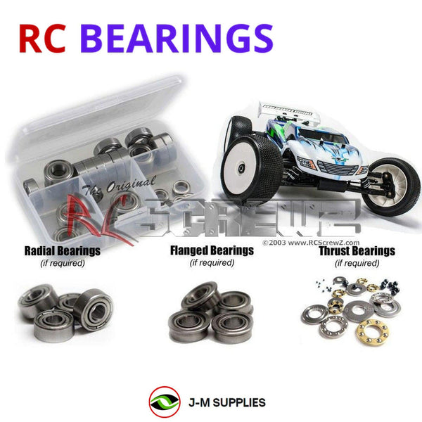 J-M SUPPLIES - RCScrewZ Metal Shielded Bearing Kit mug028b for Mugen Seiki MBX-7T Eco #E2014 RC Car | SET - 