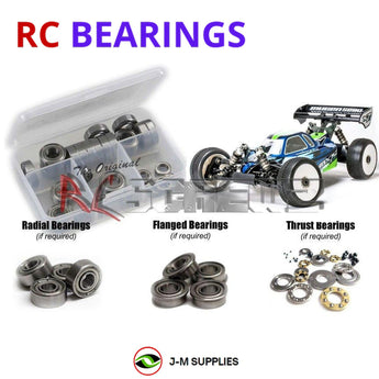 J-M SUPPLIES - RCScrewZ Metal Shielded Bearing Kit mug031b for Mugen Seiki MBX7R ECO #E2016 RC Car | SET - 