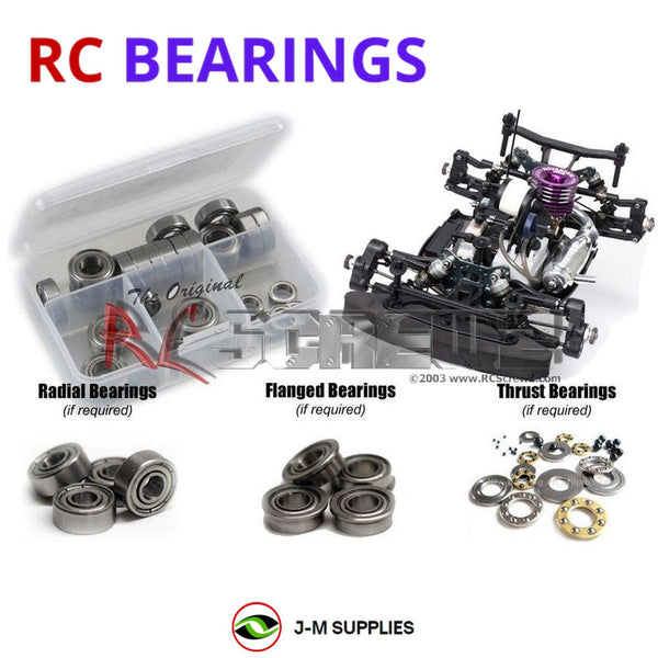 Representative image of an RCScrewZ metal-shielded bearing kit for Mugen Seiki MGT7 Nitro #E2017; exact bearing sizes and quantities vary by RC model.