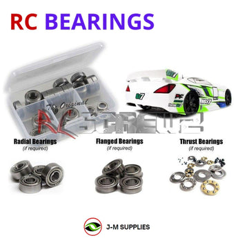 J-M SUPPLIES - RCScrewZ Metal Shielded Bearing Kit mug033b for Mugen Seiki MGT7 ECO 1/8 On-Road GT (#E2018) | SET - 