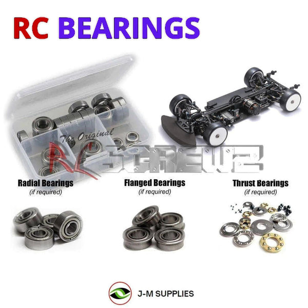 Representative image of an RCScrewZ metal-shielded bearing kit for Mugen Seiki MTC2R 1/10 Touring A2005; exact bearing sizes and quantities vary by RC model.